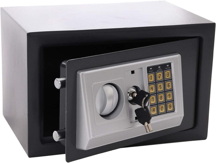 Panorama24 Tresor Safe mit Elektronik-Zahlenschloss 31x20x20cm LED-Anzeige Stahlbolzen, grau, inkl.