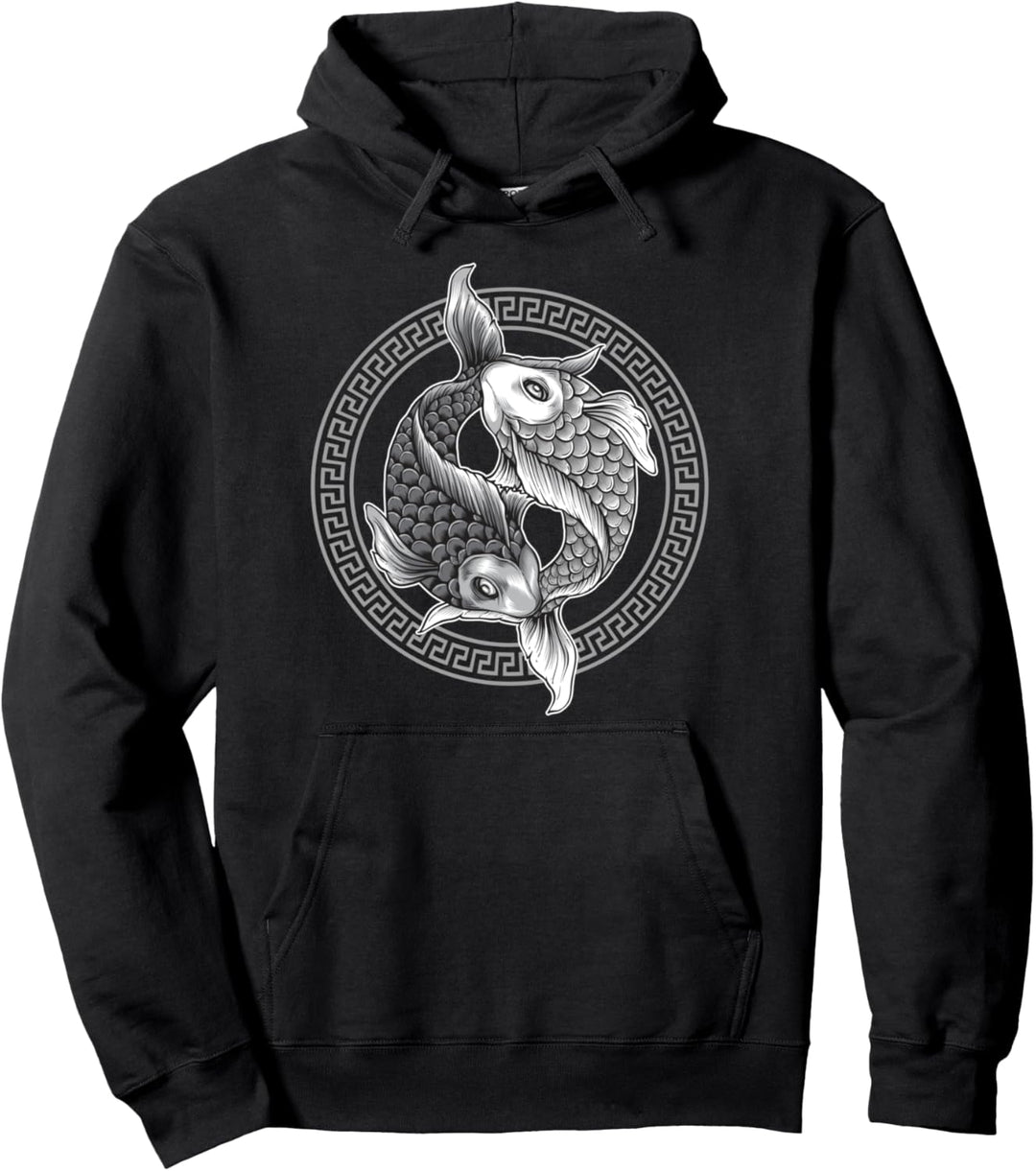 Ying Yang Fischen Karpfen Hecht Mann Fishing Angler Carp Pullover Hoodie