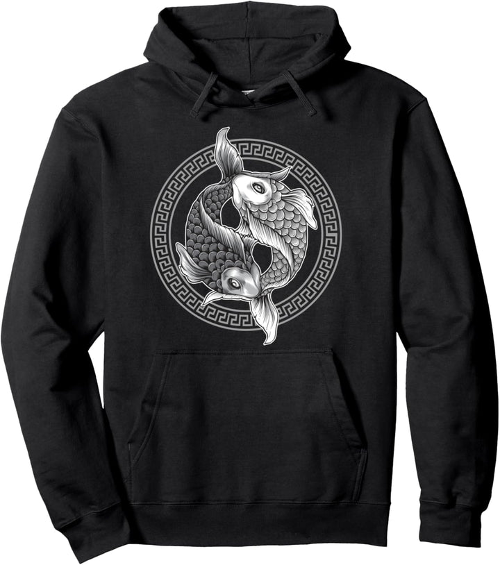 Ying Yang Fischen Karpfen Hecht Mann Fishing Angler Carp Pullover Hoodie
