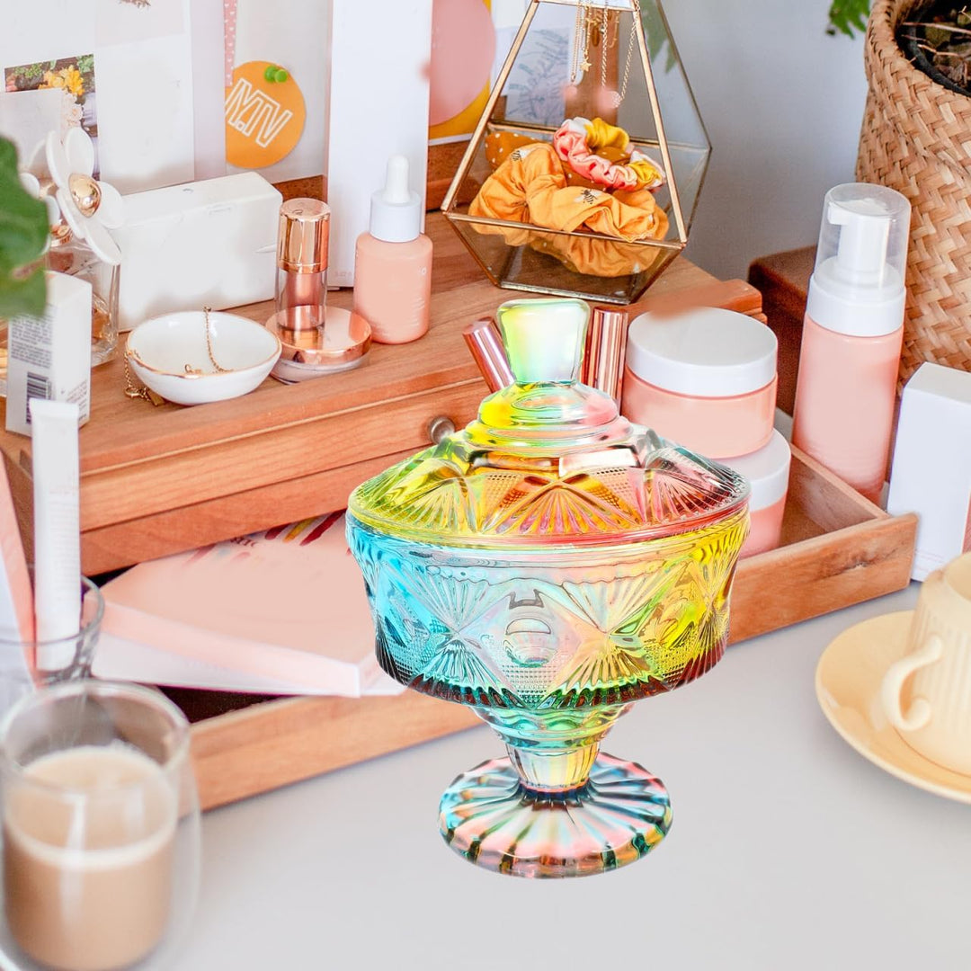 Cabilock Geprägtes Glasgefäss Müslidose Aromadose Süssigkeitenhalter Aus Glas Süssigkeitenglas Bonbo