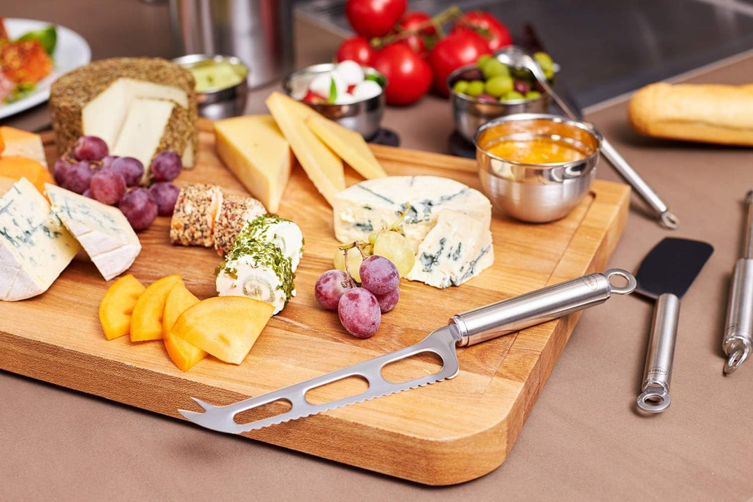 RÖSLE Käsemesser, hochwertiges Wellenschliffmesser für Weichkäse, Edelstahl 18/10, Spülmaschinengeei