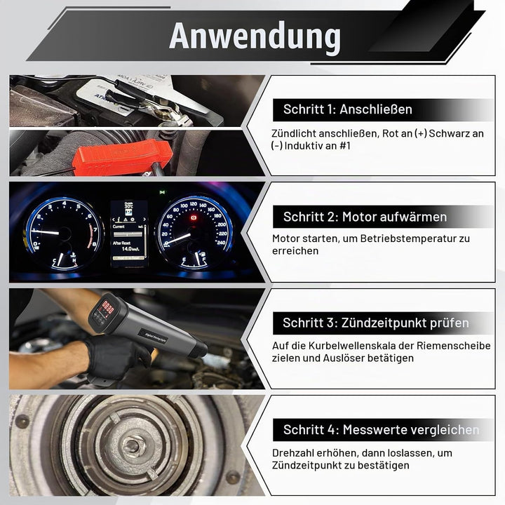 Yosoo Health Gear Digitales Motor-Timing-Licht, Digitales Timing-Licht, Induktives Stroboskop-Timing