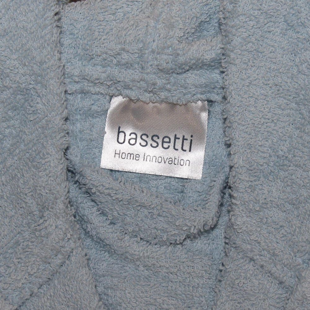 Bassetti Bademantel Time uni Frottee 100% reine Baumwolle Herren Damen Grösse M 46 / 48 hellblau