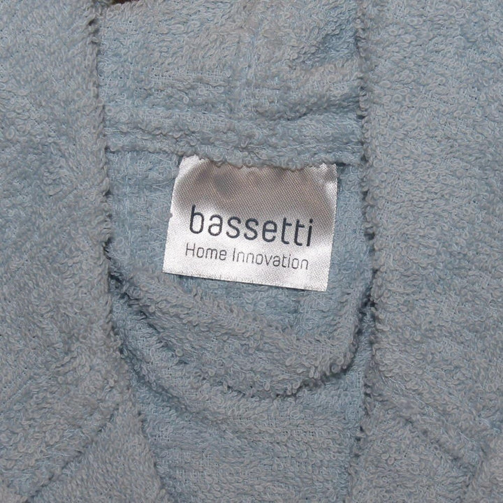 Bassetti Bademantel Time uni Frottee 100% reine Baumwolle Herren Damen Grösse M 46 / 48 hellblau