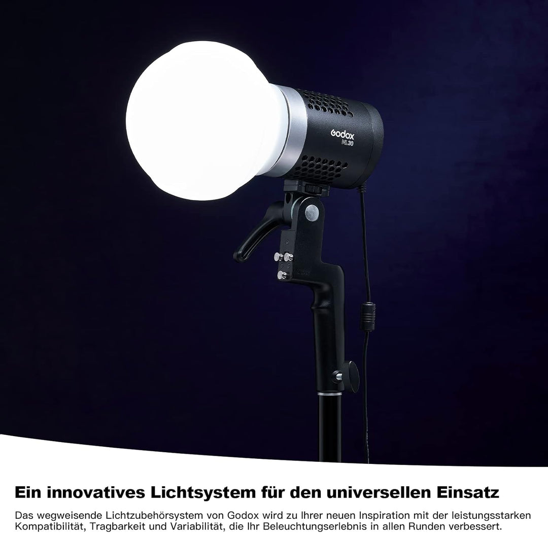 Godox ML-CD15 Diffusionskuppel Kit (3 Adapterringe Enthalten) Faltbares Diffusor Dome,Blitzlichtdiff