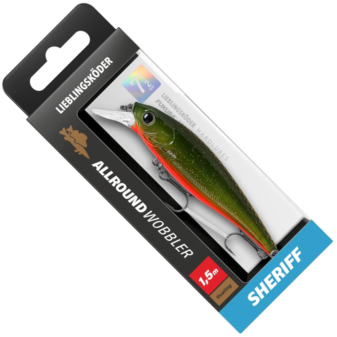 Lieblingsköder Allroundwobbler 7,5cm 9,4g - Wobbler Sheriff, Sheriff