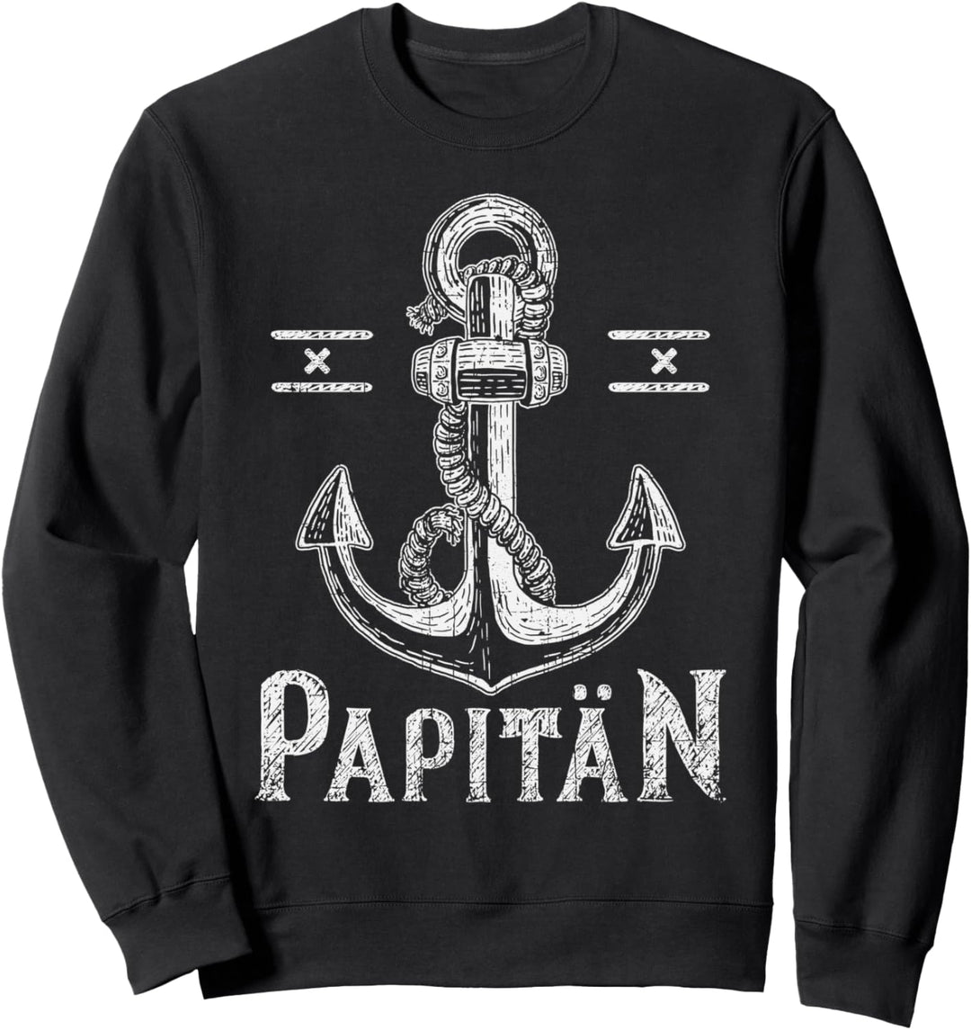 Papitän, Papa Seemann, Schiffsanker, nautisch Sweatshirt