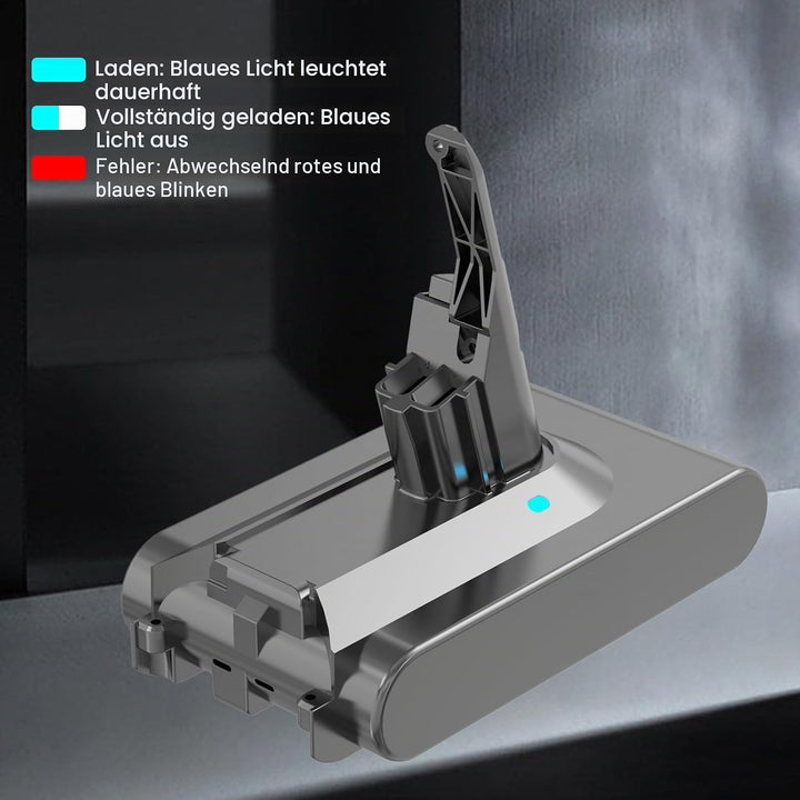 21,6 V, 8000 mAh Ersatzakku für Dyson V8 SV10 Lithium-Ionen-Akku, 8,0 Ah, hohe Kapazität, kompatibel