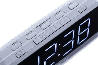 Camry CR1156 Uhrenradio (Radio/Digitaler LCD Wecker, Dual Alarm, Weckfunktion) Weiss, CR 1156