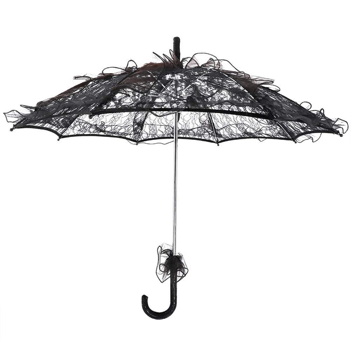 Verrückter Bridal Lace Cotton Umbrella, Blume Bestickt Regenschirm für Hochzeitsfeiern Tanzen Fotogr