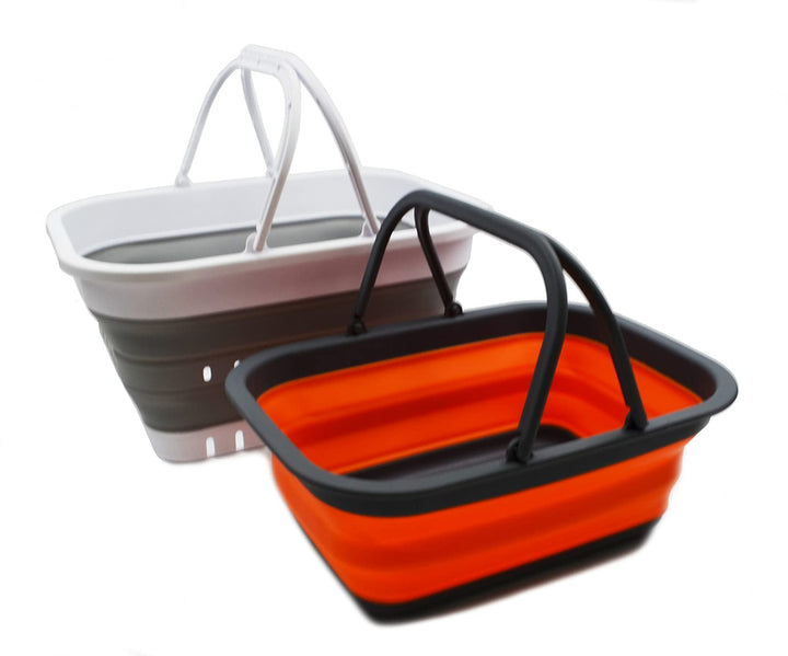 SAMMART 9.2L & 19L Faltbare Wanne mit Griff - Tragbarer Picknickkorb/Krater für den Aussenbereich -