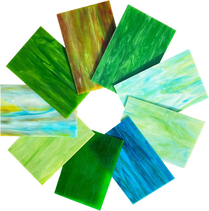 Paljolly Glasscheiben, 10,2 x 15,2 cm, Grün, 9 Stück Jade 6"L*4"W, Jade 6"L*4"W