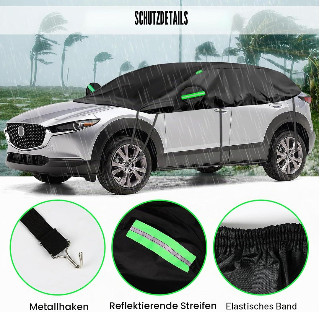 Auto Schwarzes Halbgarage für Mazda CX-30 2019-2024, SWB Soft Windschutzscheibe Abdeckung Hälfte Aut