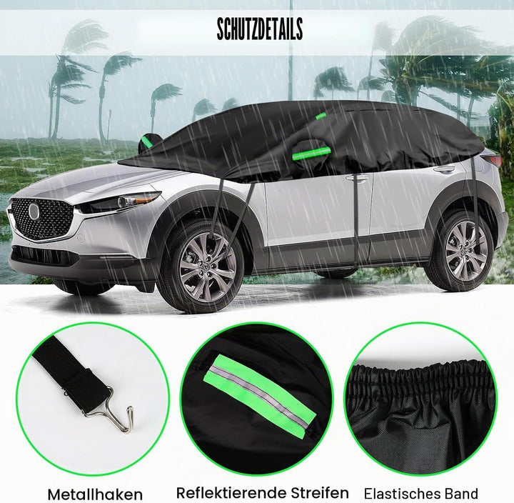 Auto Schwarzes Halbgarage für Mazda CX-30 2019-2024, SWB Soft Windschutzscheibe Abdeckung Hälfte Aut