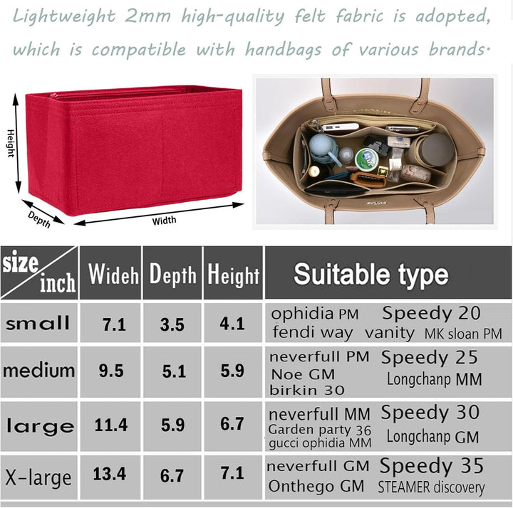 Geldbörseneinsätze für Lv Speedy 25 Organizer-Einsatz, für Monogramm-Tasche, HandBag-Schutzeinlage