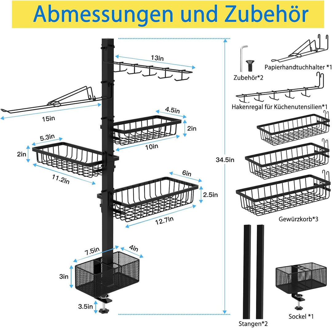Grill-Caddy für Blackstone Grill zubehör, Grillzubehör mit Papierhandtuchhalter, Outdoor-Küchenzubeh