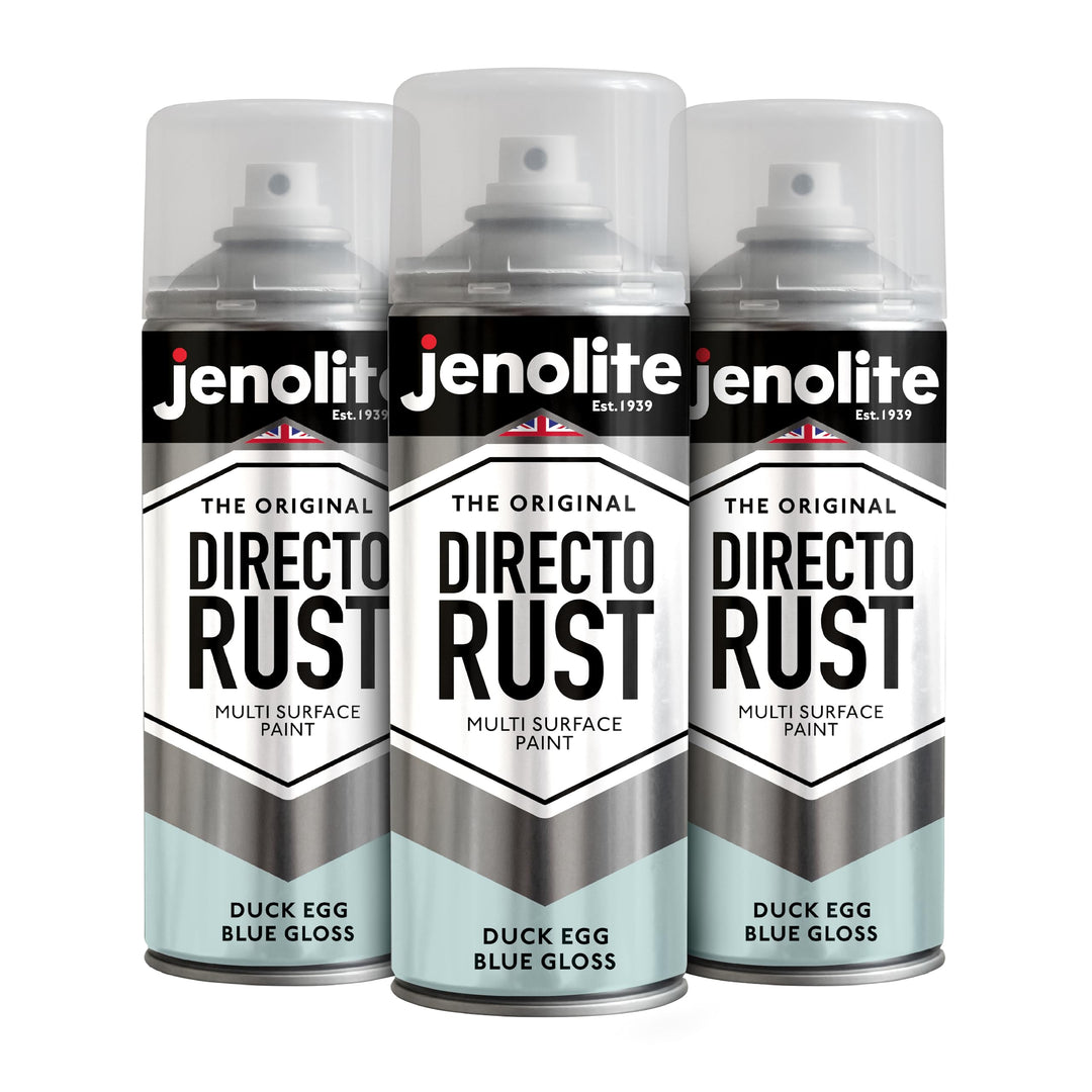 JENOLITE Directorust Glänzende Sprühfarbe | ENTENEI BLAU | 3x400ml | Spraydosen Sprühfarbe DIY | Meh