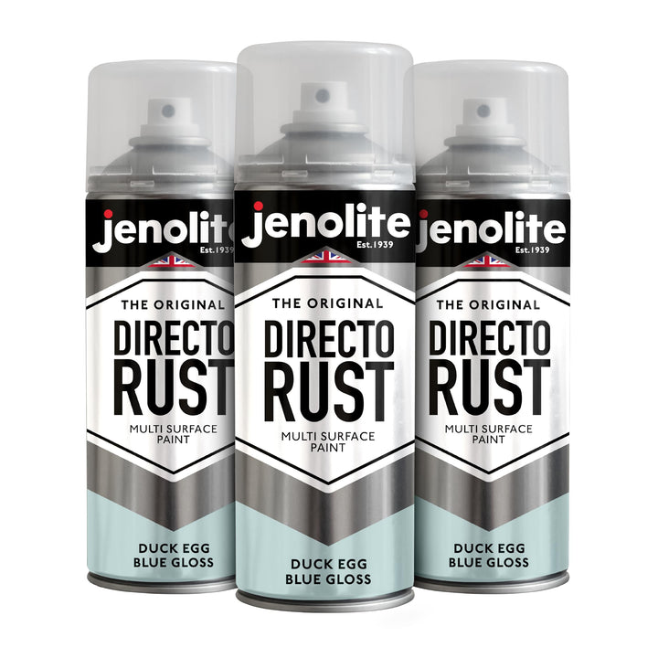JENOLITE Directorust Glänzende Sprühfarbe | ENTENEI BLAU | 3x400ml | Spraydosen Sprühfarbe DIY | Meh