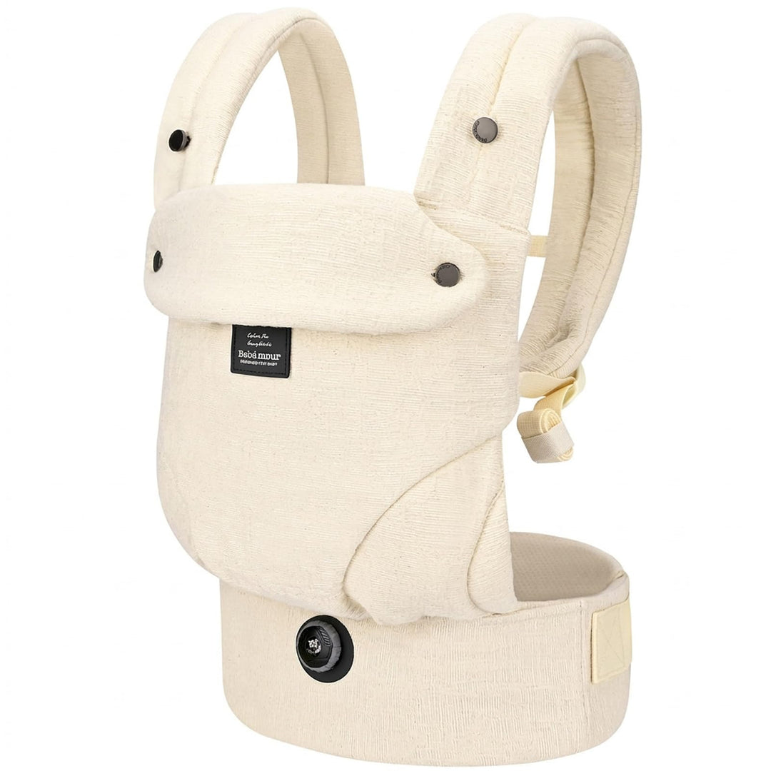 Bebamour Babytrage für 3,6–14,9 kg, ergonomisch, komfortabel, Baumwolle, für vorne und hinten, beige