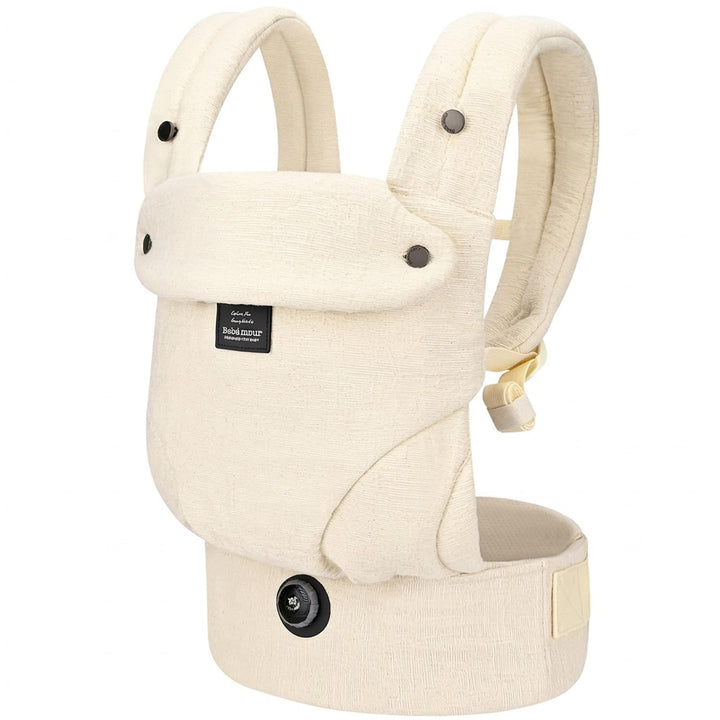 Bebamour Babytrage für 3,6–14,9 kg, ergonomisch, komfortabel, Baumwolle, für vorne und hinten, beige