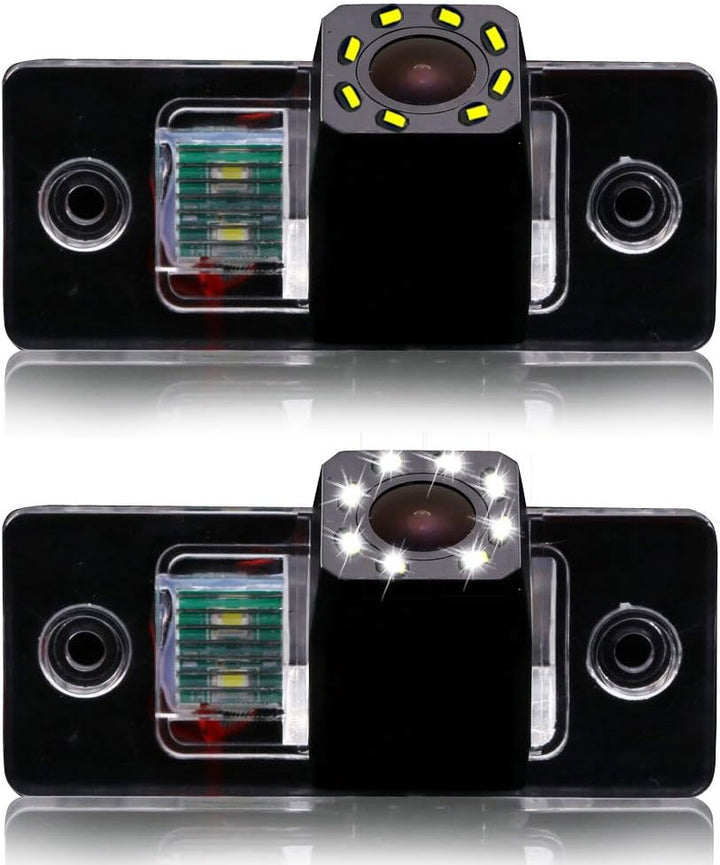 Auto Rückfahrkamera mit 8 LED Kennzeichenleuchte Weitwinkel mit Radar Sensor Einparkhilfe,Nacht Visi
