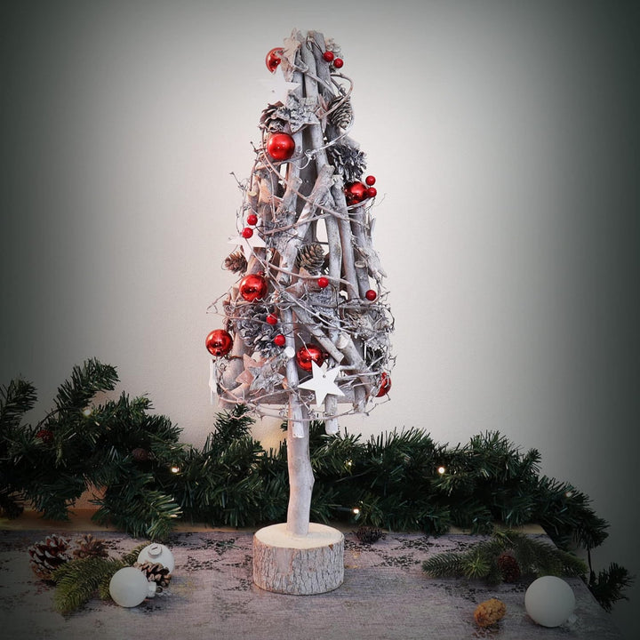 com-four® Deko-Weihnachtsbaum, dekorativer Kleiner Schmuckbaum, tolle Tischdeko, optimal für die Adv