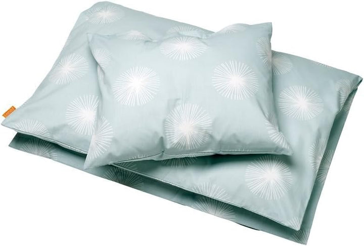 Leander Baby-Bettwäsche aus Baumwolle Flora (70x100 / 40x45) in blau/Misty Blue