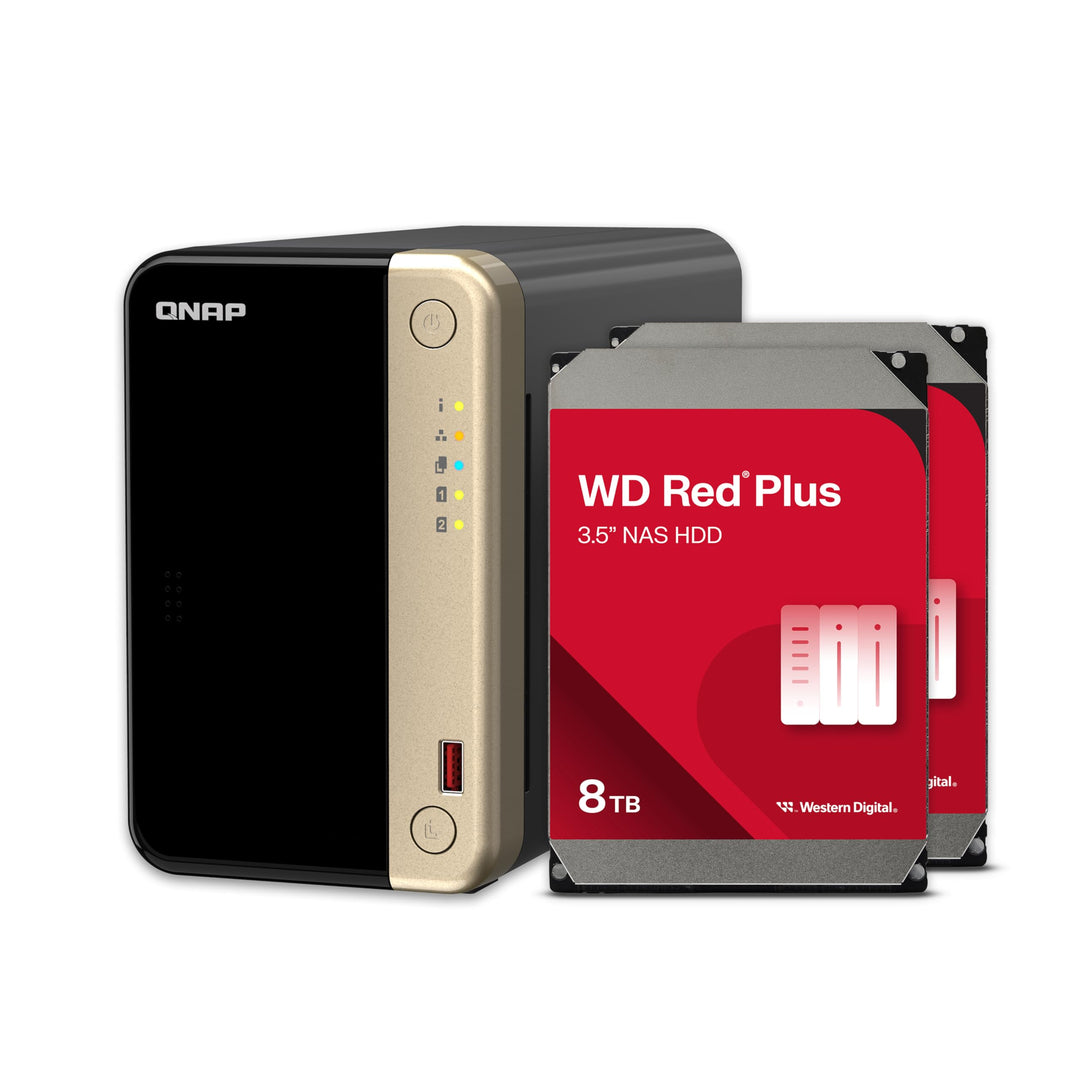 QNAP TS-264-8G-28WD-US 2 Bay Hochleistungs-Desktop-NAS mit 8 TB Speicherkapazität, vorkonfiguriertes