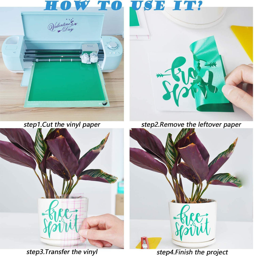 ImnBest 22 Stück Vinylfolie Plotter,30.5 x 20.5cm Selbstklebende Folie für Cricut - 22 Vinylfolie fü