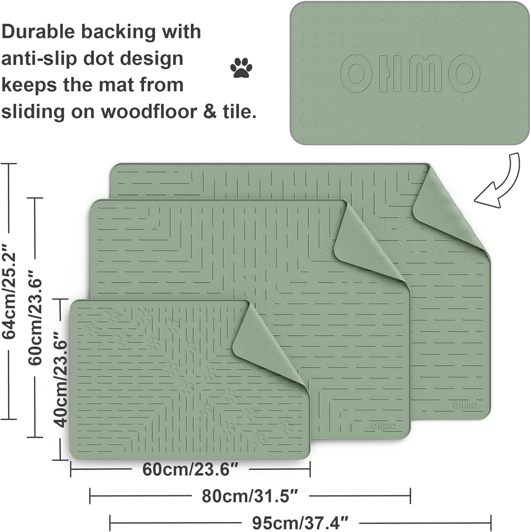OHMO Katzenklo Matte aus Premium-Silikon 60x40cm, wasserdicht und BPA-frei Katzentoilettenmatte, ein