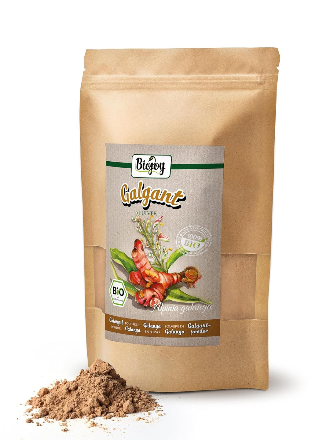 Biojoy BIO-Galgant Pulver (500 g), Galgantwurzel schonend gemahlen (Alpinia galanga) 500 g (1er Pack