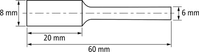 PFERD HM-Frässtift, Zylinderform ZYAS mit Stirnverzahnung, Zahnung MICRO, Frässtift-ø 8mm, Schaft-ø