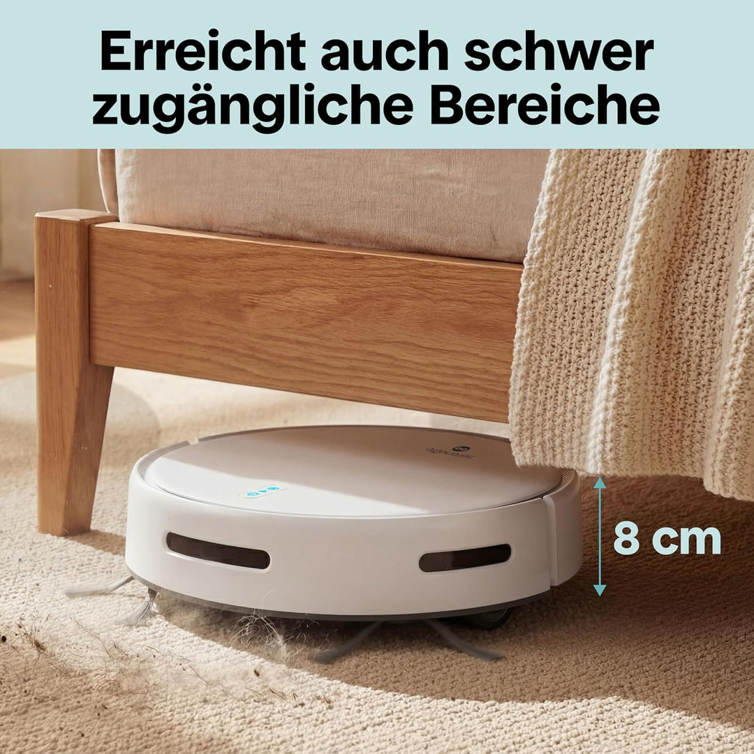 SereneLife Saugroboter mit Wischfunktion, Staubsauger Roboter, 2000pa Saugroboter mit APP Steuerung,