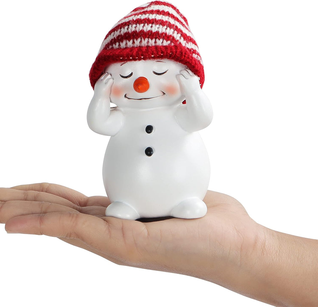 Belle Vous Dekorative Schneemann Weihnachten Figuren (4 Pack) - 11 cm Gross - Set von 4 Winter Minia