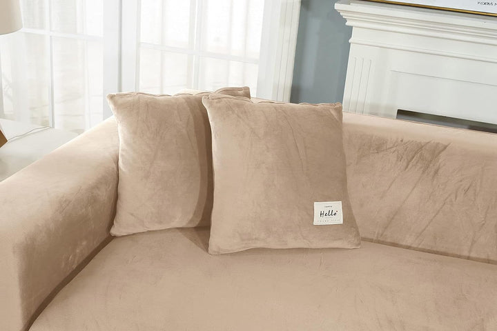 JHLD Sofabezug L Form, Stretch Sofabezug Samt L-förmiger Sofabezug Weiche Anti-rutsch Sofa Überwürfe