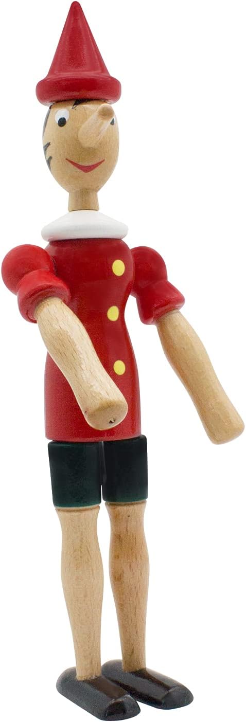 GICO Pinocchio Figur Gelenkfigur aus Holz, Länge 24 cm- Made in Italy- 9011