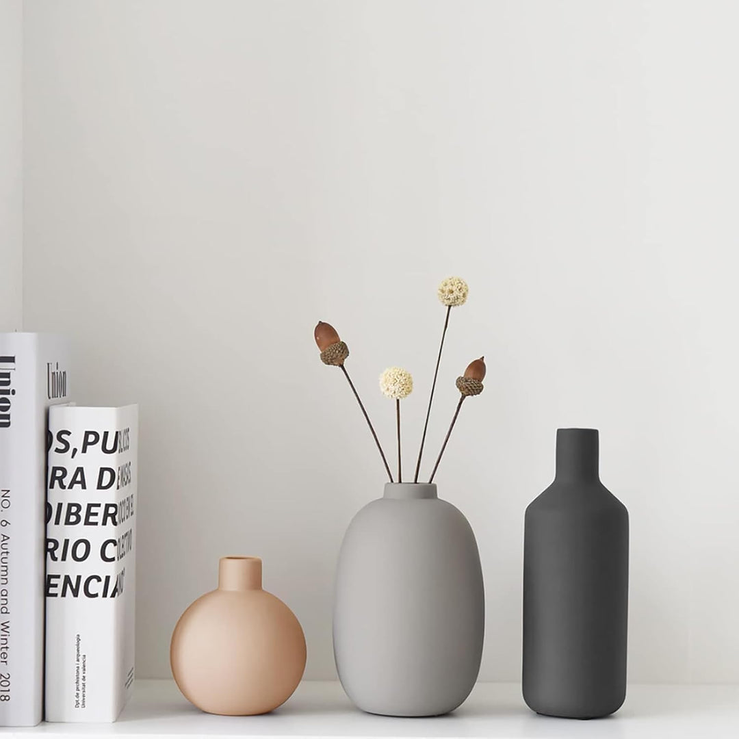 Smiletag Keramikvase für Dekoration, moderne Bauernhaus-Dekorvase, 3er-Set, neutrale kleine Vasen fü
