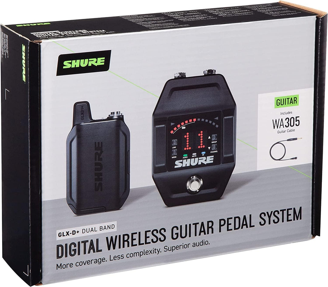Shure GLXD16+ Dual Band Pro Digital Wireless System - Perfekt für Gitarre und Bass - 12 Stunden Akku