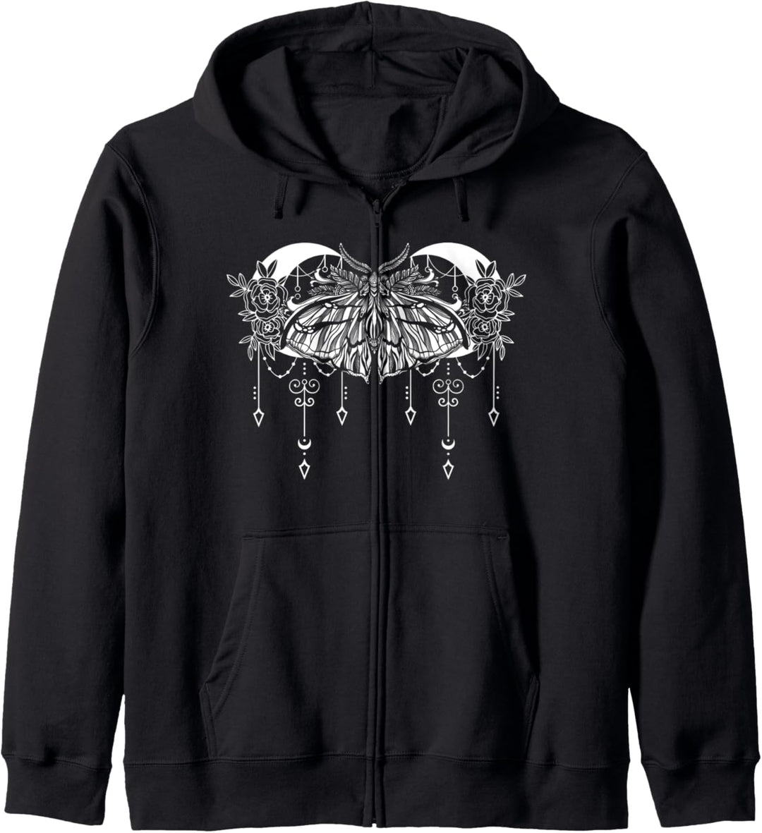 Moon Rose Witchcraft Motte Kapuzenjacke