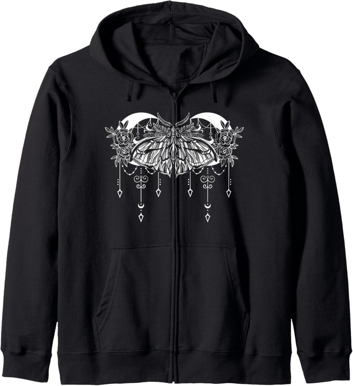 Moon Rose Witchcraft Motte Kapuzenjacke