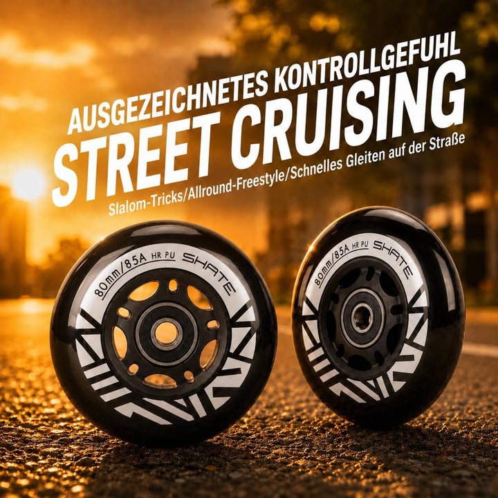 Inline Skate Rollen 80mm 76mm 72mm - 8 Stück Inline Skate Räder 85a inliner rollen mit kugellager AB