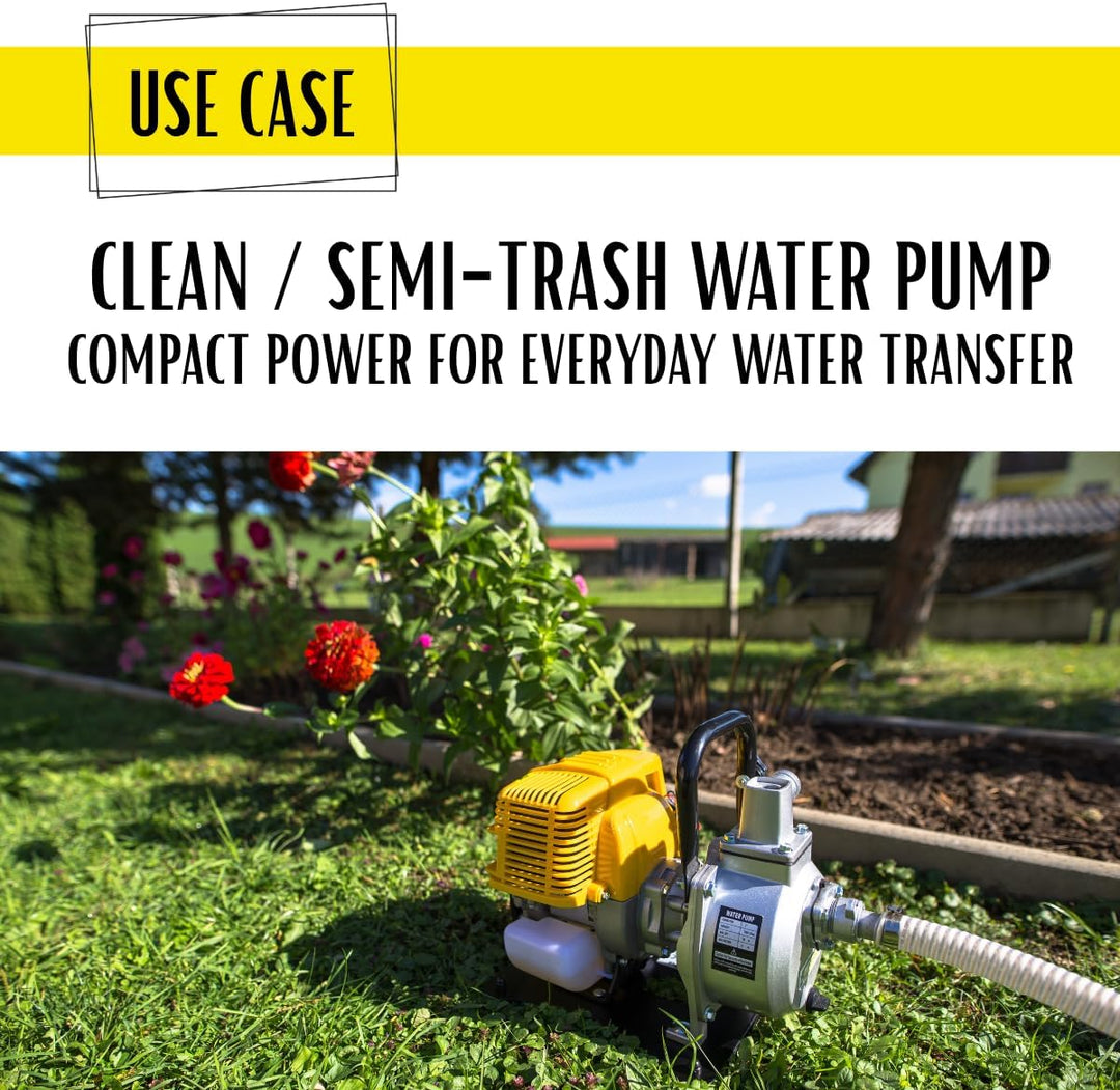 ✦ WASPPER PC107 ✦ Hochleistungs- &amp; Tragbare Benzin Wasserpumpe mit 7500 l/h Förderleistung ✦ 35m Was