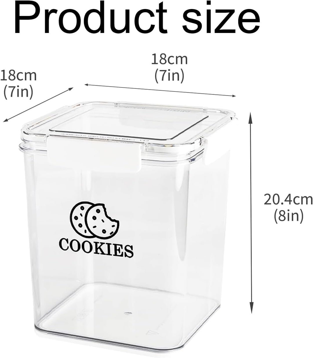 Keksdose mit Deckel – luftdichter Vorratsbehälter BPA-frei (25×18×18cm), transparente Snackdose Kuns