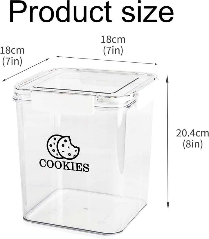 Keksdose mit Deckel – luftdichter Vorratsbehälter BPA-frei (25×18×18cm), transparente Snackdose Kuns