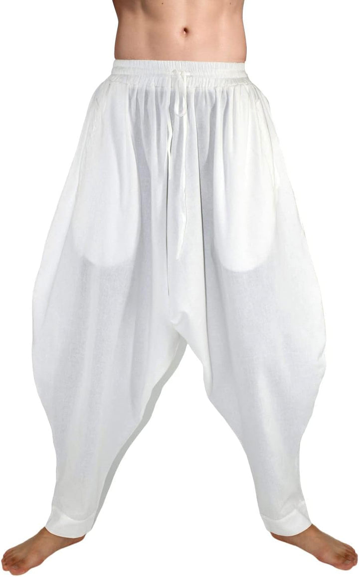 AITFINEISM Männer Haremshose Bequeme Elastische Taille Hosen Mode Einfarbig Casual Yoga Hippies Hose