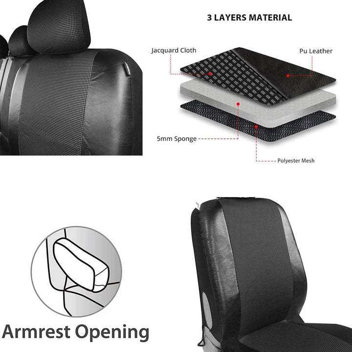 TOYOUN sitzbezüge Auto für Transporter Vordersitze 2+1 Universal Schonbezüge Sitzschoner Auto für Fa