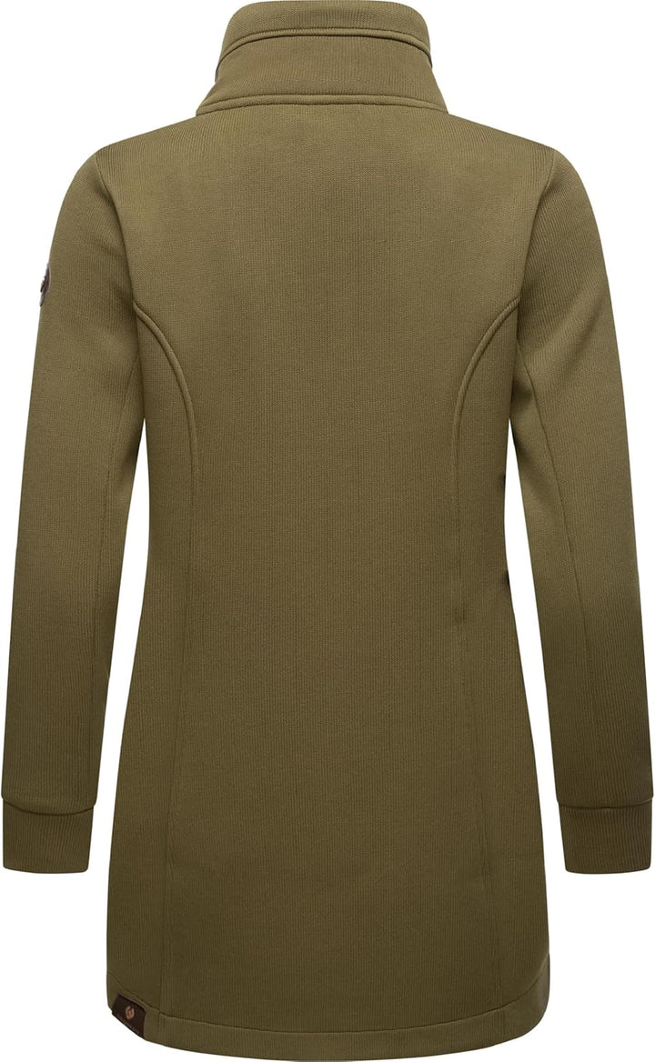 Ragwear Damen Leichter Sweat-Übergangsmantel lang windabweisendl mit hohem Kragen Letrice Bonded XS-