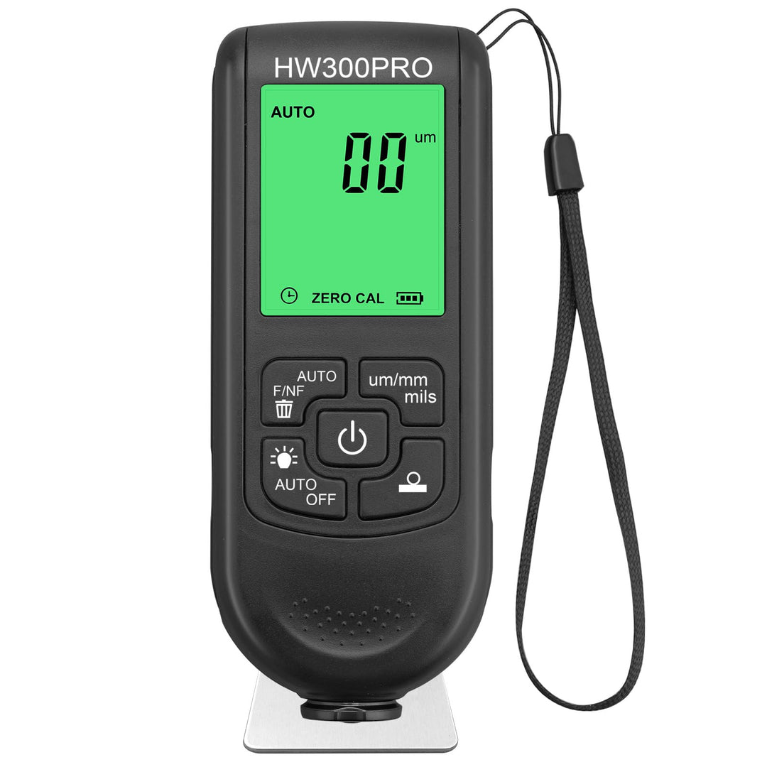 CAMWAY Profi Schichtdickenmessgerät 0-2000μm, Dickenmessgerät mit LCD-Anzeige & Batteriestands, Lack