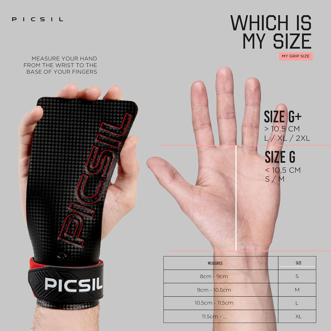 PICSIL RX Hand Grips – Profi‑Griffpolster aus Carbonfaser in Profi‑Qualität, Chalk‑kompatibel & Hand