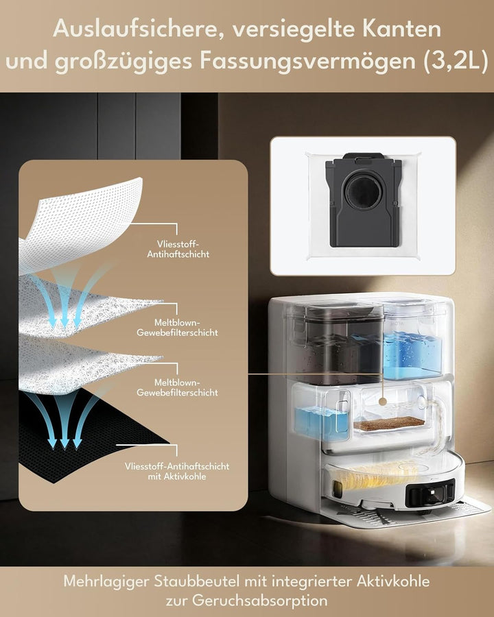 22 Stück Zubehörsets für Mova Z60 Ultra Roller Complete/Standalone Saugroboter: 2 Hauptbürste, 2 Rol